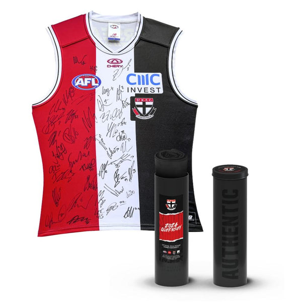 ST KILDA-FRAMED ST KILDA FOOTBALL CLUB 2022 SQUAD SIGNED GUERNSEY
