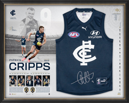 CARLTON-Patrick Cripps 2024 Brownlow Medal Sportsprint FRAMED