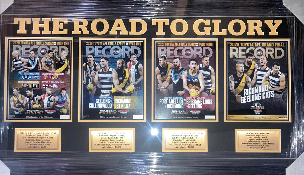 RICHMOND TIGERS 'The Road To Glory' 2020 Final Series Records Framed