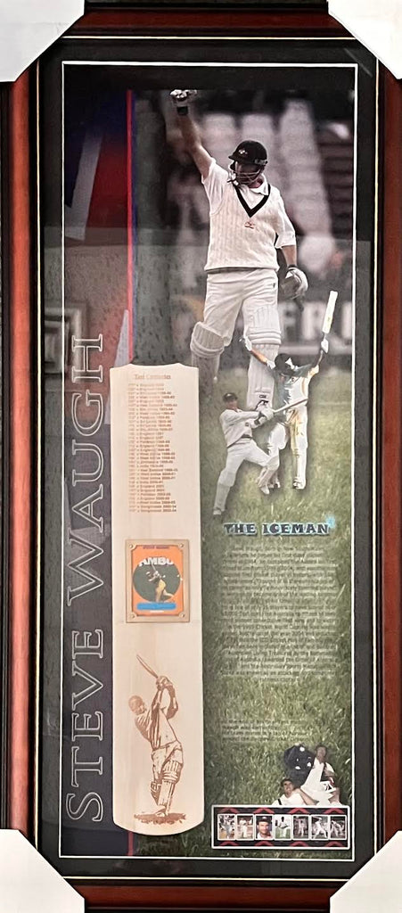 CRICKET-Steve Waugh Bat Framed