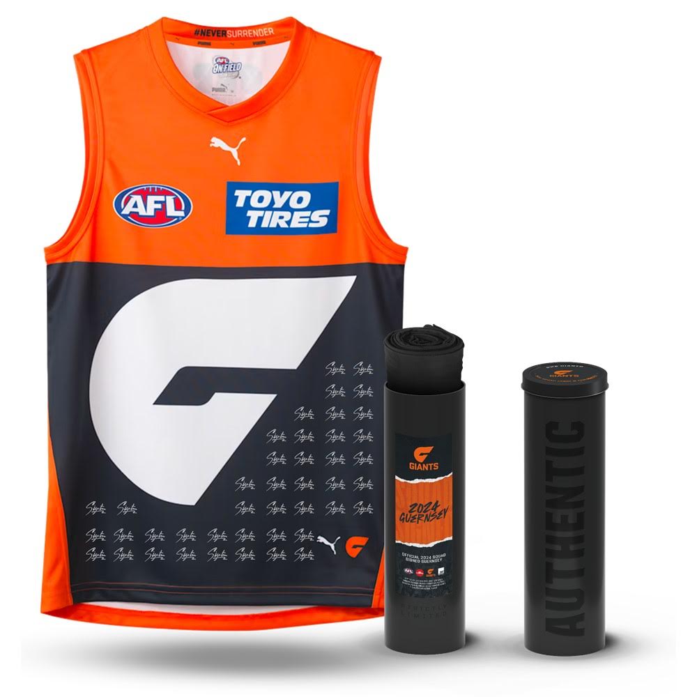 GWS GIANTS 2024 SQUAD SIGNED GUERNSEY