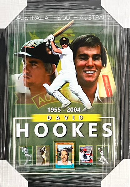 CRICKET-David Hookes Signed Card/Image Frame
