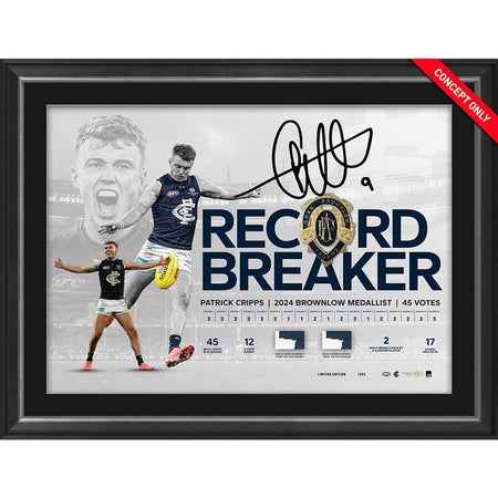 CARLTON-Patrick Cripps 2024 Brownlow Medal Sportsprint FRAMED