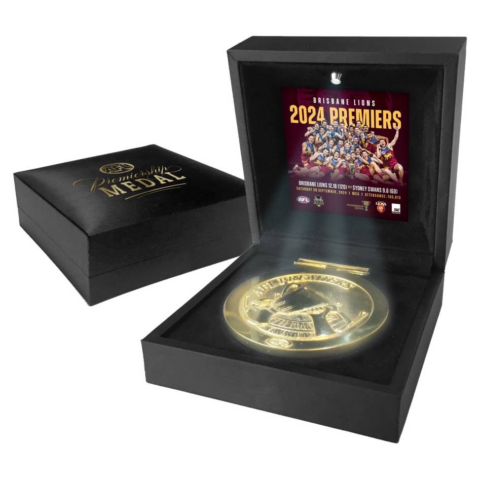 BRISBANE LIONS 2024 Premiers Medal Display