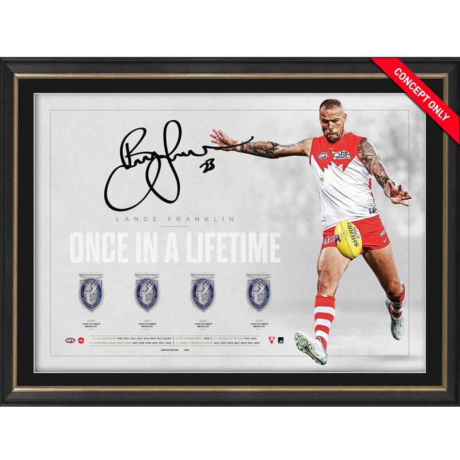 SYDNEY SWANS-BUDDY FRANKLIN SIGNED LITHOGRAPH