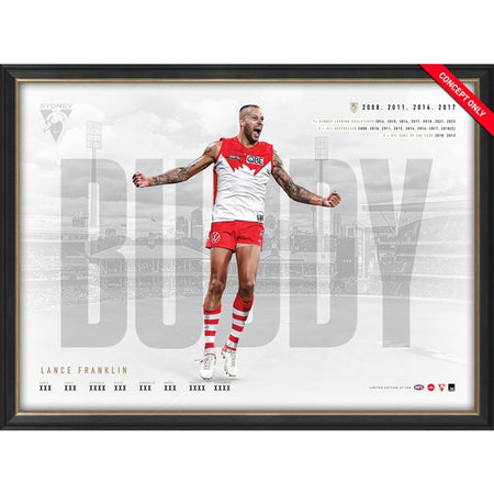 SYDNEY SWANS-BUDDY FRANKLIN SIGNED LITHOGRAPH