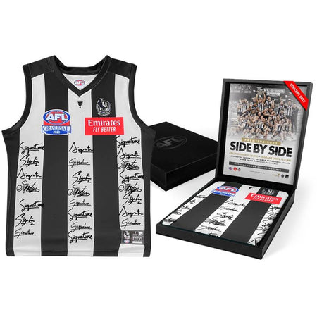 COLLINGWOOD CAPTAINS DELUXE SIGNED GUERNSEY DISPLAY