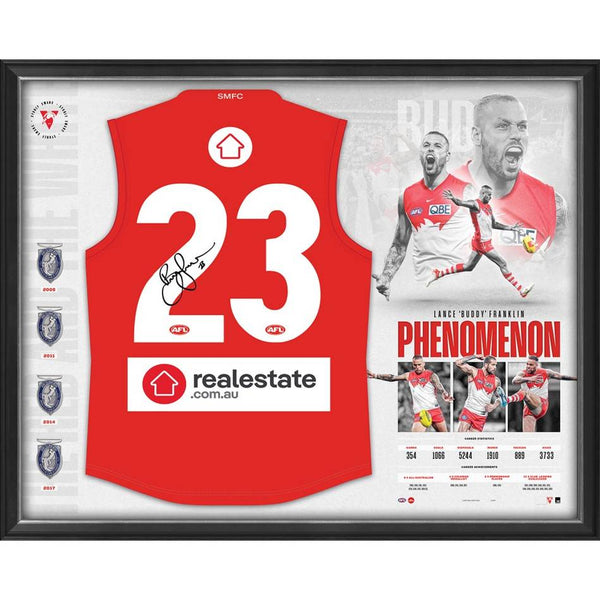SYDNEY SWANS-Buddy Franklin Signed Guernsey Display