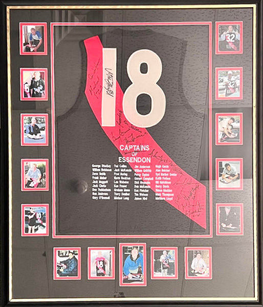 ESSENDON-'Captains Of Essendon' Signed By 15 Captains Framed