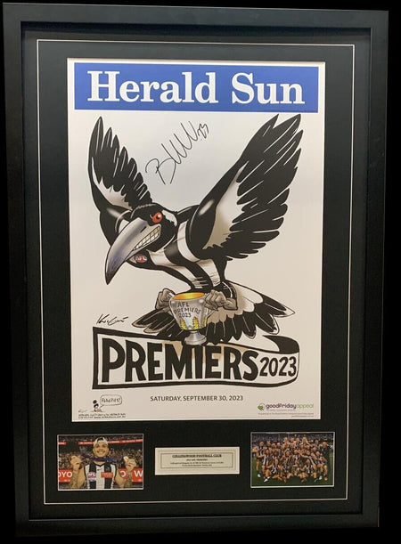 COLLINGWOOD CAPTAINS DELUXE SIGNED GUERNSEY DISPLAY
