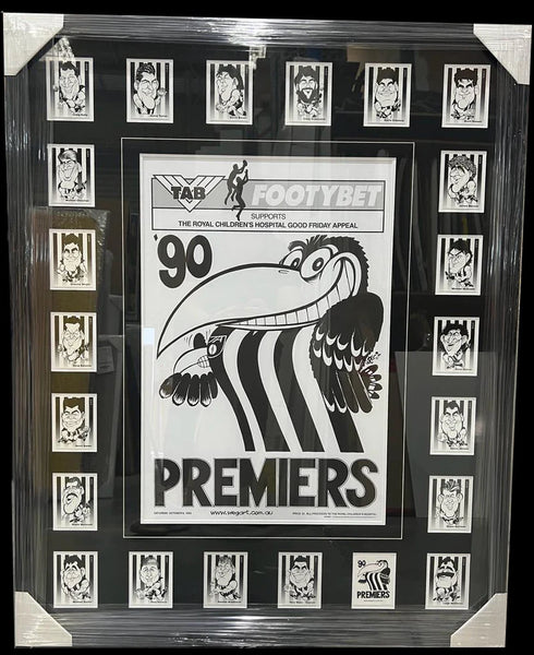 COLLINGWOOD 1990 WEG Poster With Cards Framed