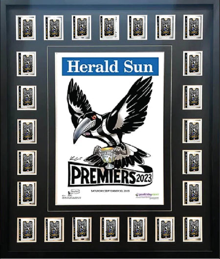 COLLINGWOOD CAPTAINS DELUXE SIGNED GUERNSEY DISPLAY