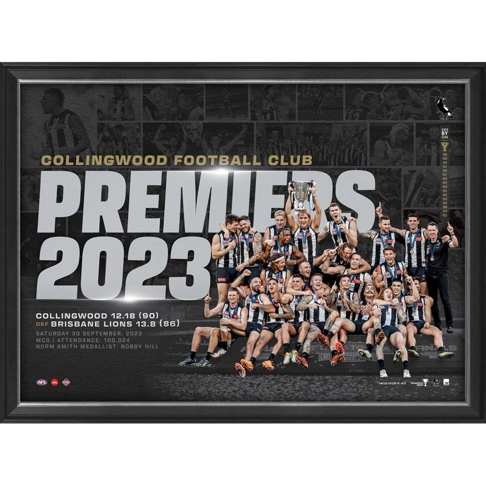 COLLINGWOOD 2023 PREMIERS SPORTSPRINT FRAMED
