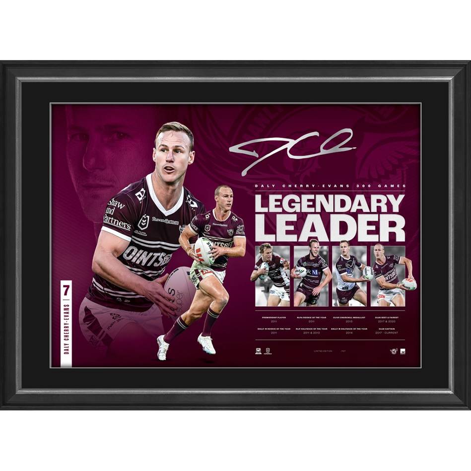 NRL-DALY CHERRY-EVANS SIGNED LITHOGRAPH