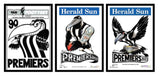 COLLINGWOOD WEG 1990 & Mark Knight 2010&2023 Premiers Poster Framed