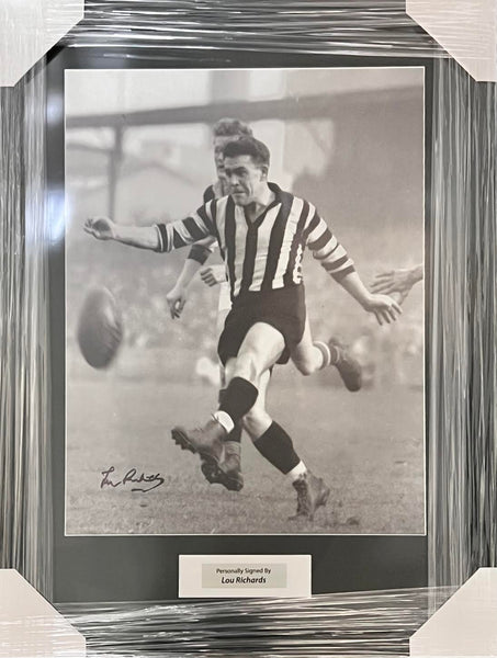 COLLINGWOOD-Lou Richards Signed Photo Framed