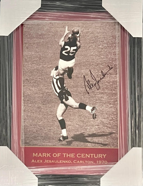 CARLTON-Alex Jesaulenko 'Mark Of The Century' Signed Photo Framed