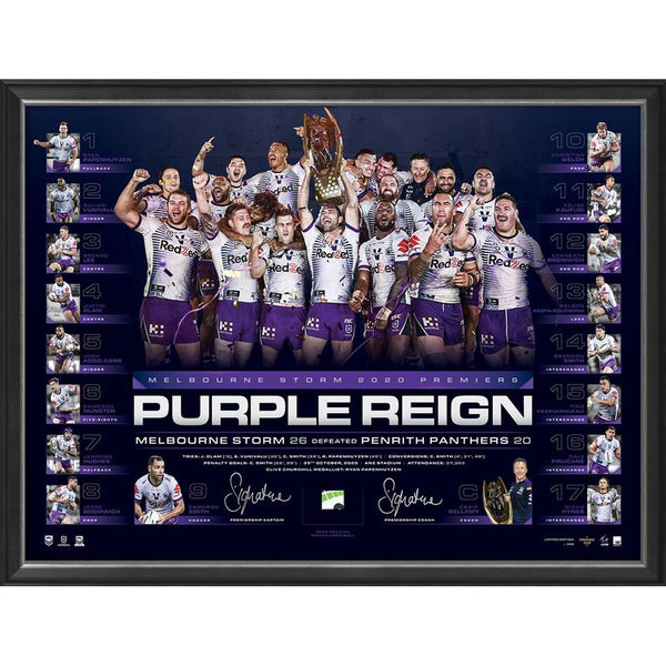 NRL-MELBOURNE STORM 2020 PREMIERS DUAL SIGNED LITHOGRAPH