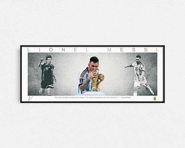 Lionel Messi Argentina Panoramic Framed World Cup 2022
