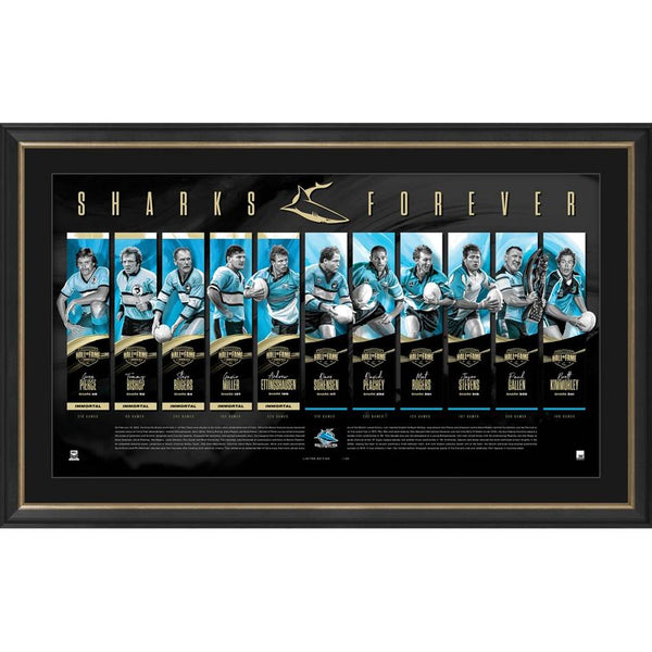 NRL-Cronulla-Sutherland Sharks Hall of Fame Framed Display