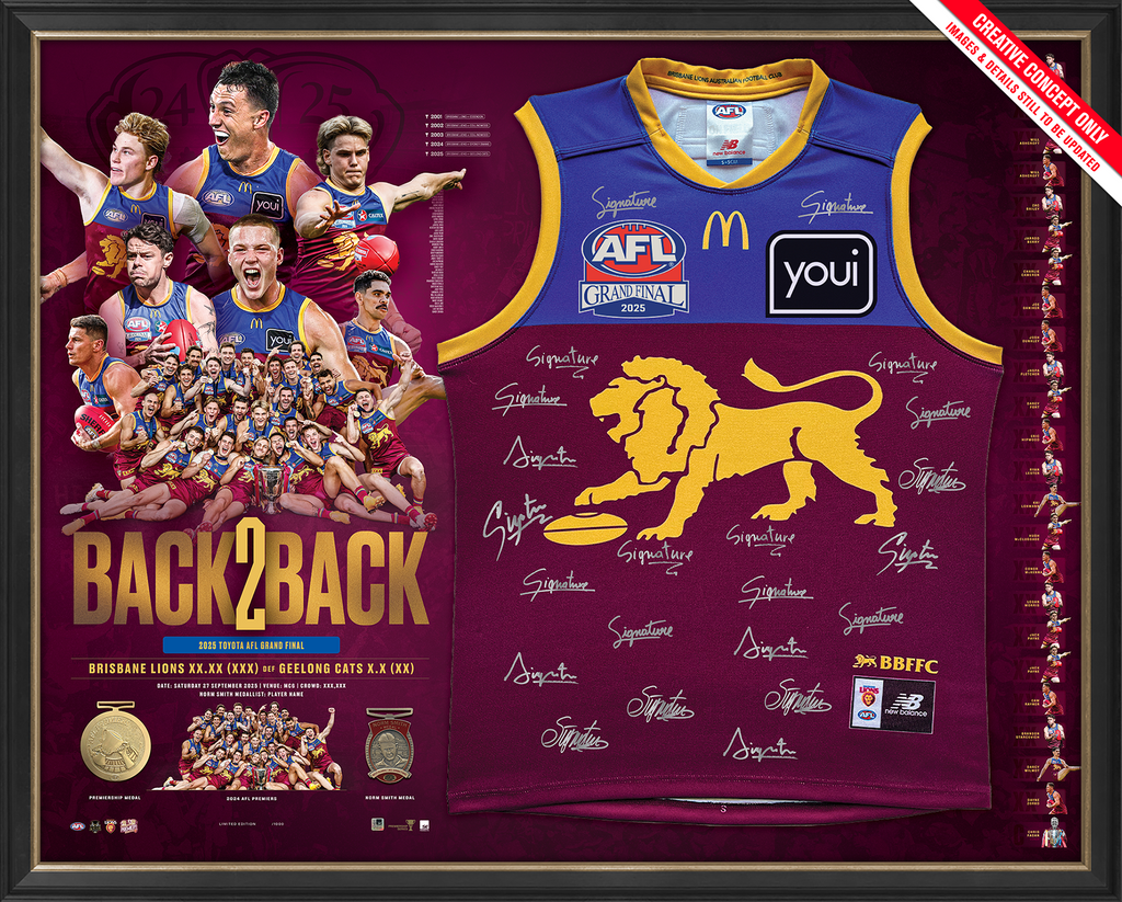 BRISBANE LIONS 2025 Premiers Team Signed Guernsey