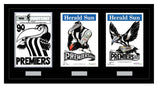 COLLINGWOOD-Deluxe Collingwood WEG 1990 & Mark Knight 2010&2023 Premiers Poster Framed