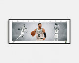 JAYSON TATUM PANORAMIC COLLAGE PRINT SIGNED FRAMED WINGS