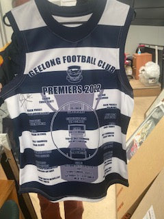 GEELONG jumper 2022 Premiers Signed by Tom Stewart