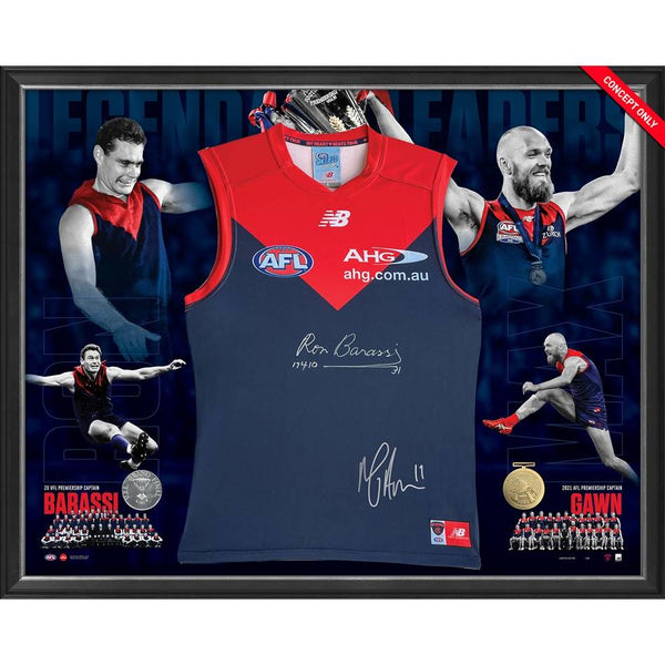MELBOURNE-Ron Barassi and Max Gawn Dual Signed Guernsey