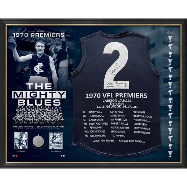 CARLTON-Ron Barassi and John Nicholls Dual Signed Guernsey