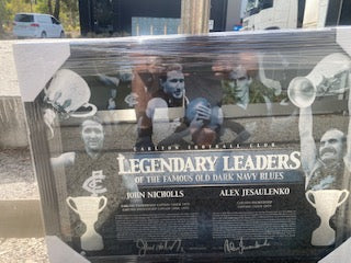 CARLTON Legendary Leaders Signed John Nicholls & Alex Jesaulenko/Framed