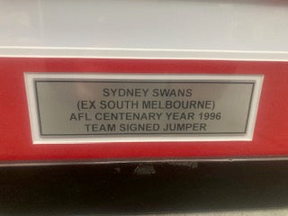 SYDNEY SWANS 1996 signed jumper celebrating 100 years of football