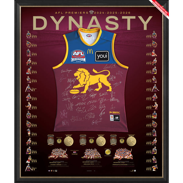 BRISBANE Lions Three-Peat Deluxe Guernsey Display