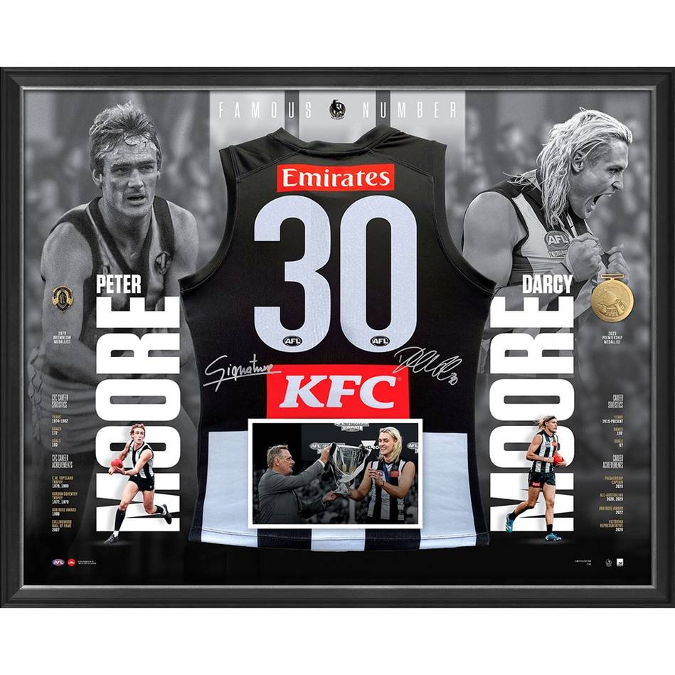 COLLINGWOOD-Darcy and Peter Moore Signed Guernsey Display