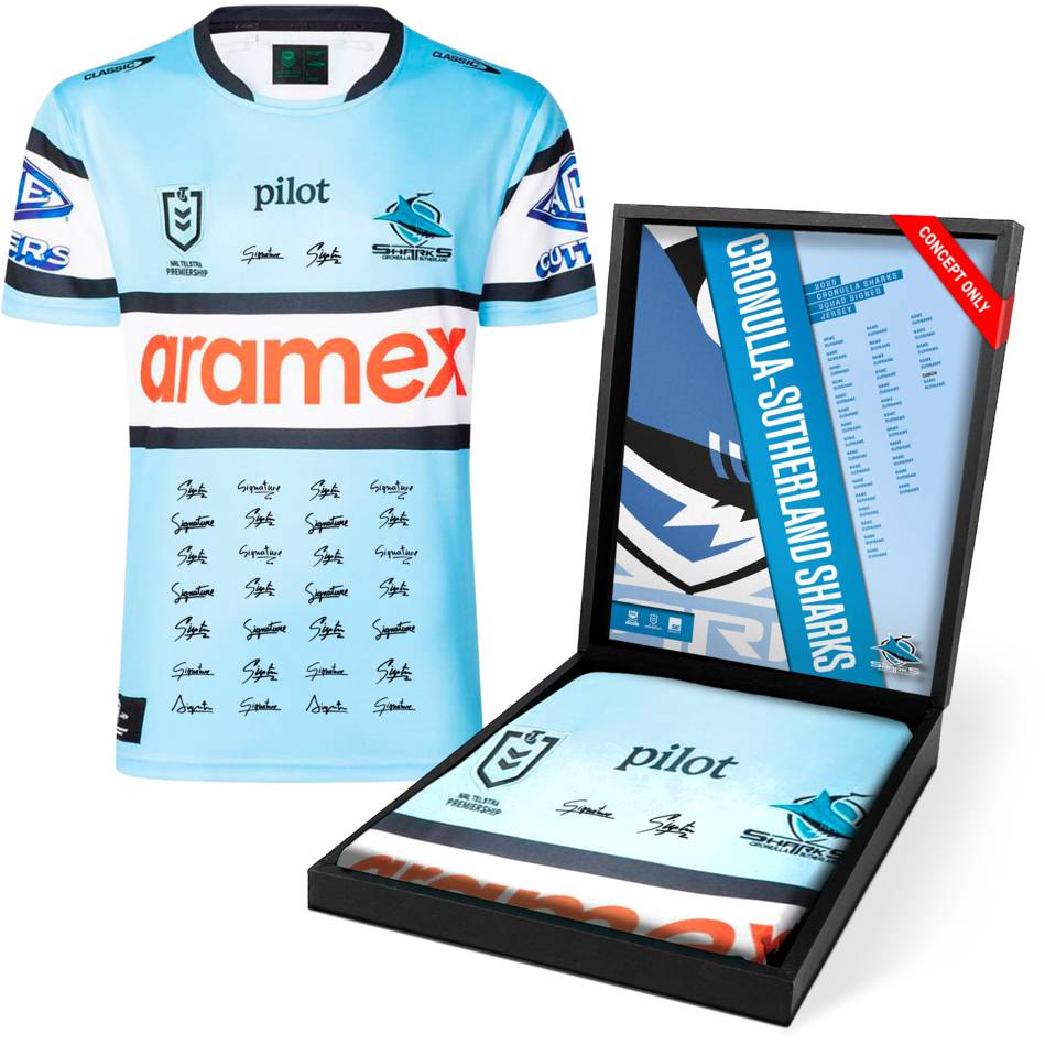 NRL-Cronulla-Sutherland Sharks 2025 Squad Signed Jersey