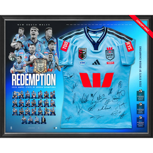 NRL-New South Wales Blues 2026 State of Origin Signed Framed Jersey