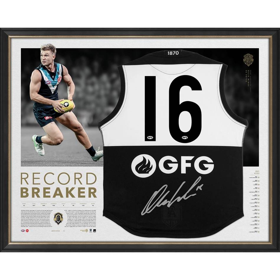 PORT ADELAIDE-Ollie Wines Signed Icon Series Brownlow Guernsey