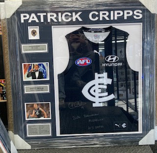 CARLTON--Patrick Cripps Signed Brownlow Jumper 2024 with Brownlow Medallion Photos (45 votes-Record Breaking!)