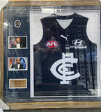 CARLTON-Patrick Cripps Signed Brownlow Jumper 2024 with Brownlow Medallion Photos (Gold frame)