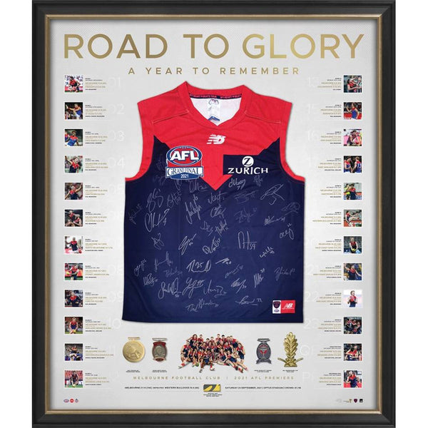 Melbourne 2021 Premiers Deluxe Team Signed Guernsey
