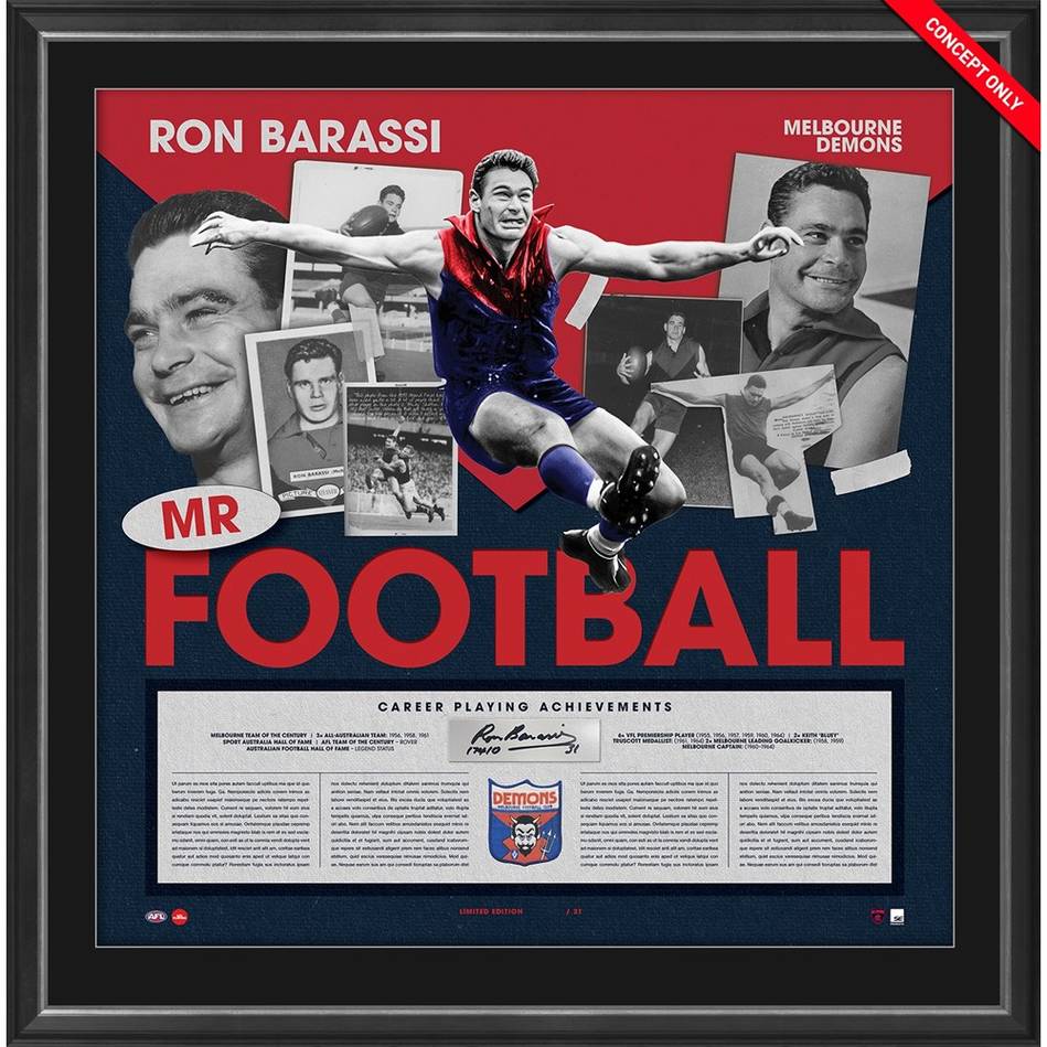 MELBOURNE-Ron Barassi Signed Lithograph