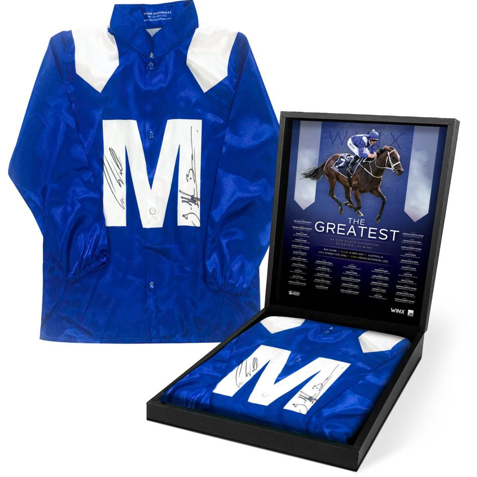 HORSE RACING-Winx Boxed Dual Signed 'Greatness'