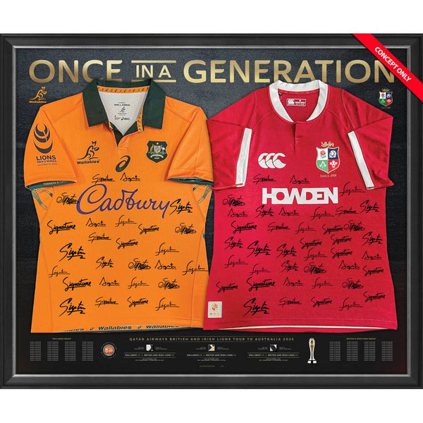 RUGBY - British & Irish Lions and Wallabies Dual Jersey Display