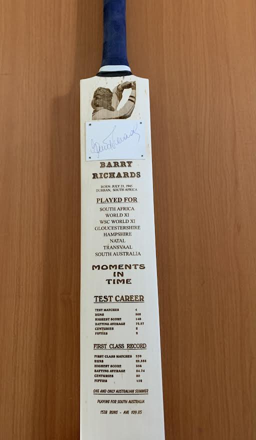 CRICKET-Barry Richards- Signed bat - South Africa