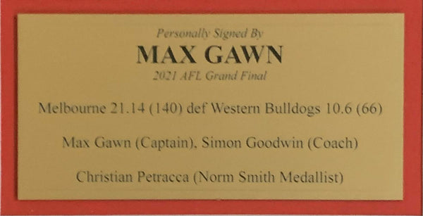 MELBOURNE 2021 Premiership Jersey & Cards Signed By Max Gawn