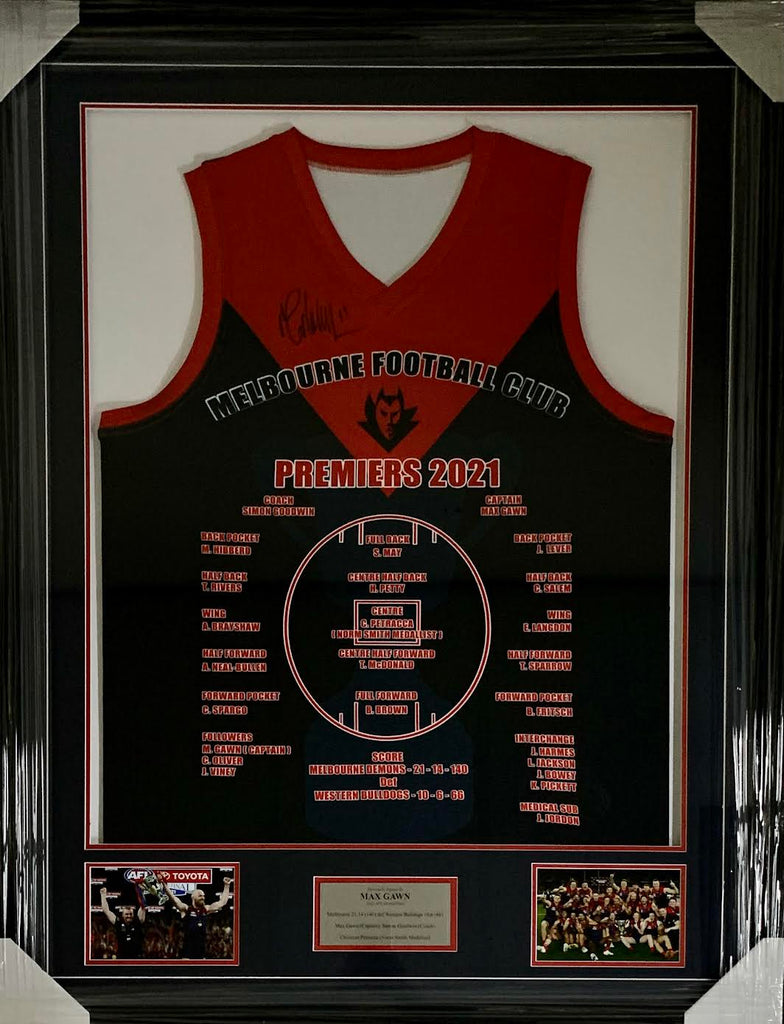 MELBOURNE 2021 Premiership Jumper Signed By Max Gawn