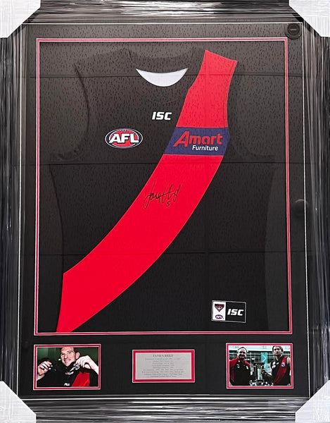 ESSENDON 2000 PREMIERS JAMES HIRD SIGNED GUERNSEY FRAMED