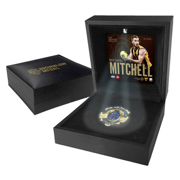 HAWTHORN-TOM MITCHELL BOXED BROWNLOW MEDAL DISPLAY