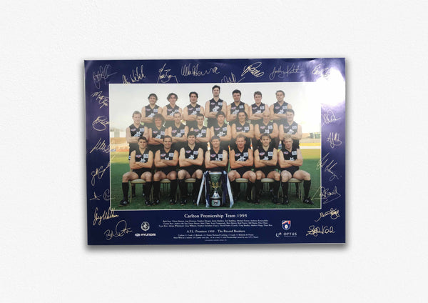 CARLTON 1995 BLUES PREMIERS SIGNED POSTER
