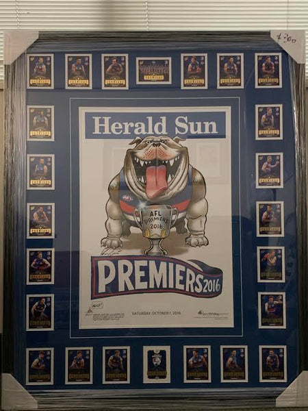 WESTERN BULLDOGS-2016 Premiers Facsimile Sportsprint Framed-"DogNation"